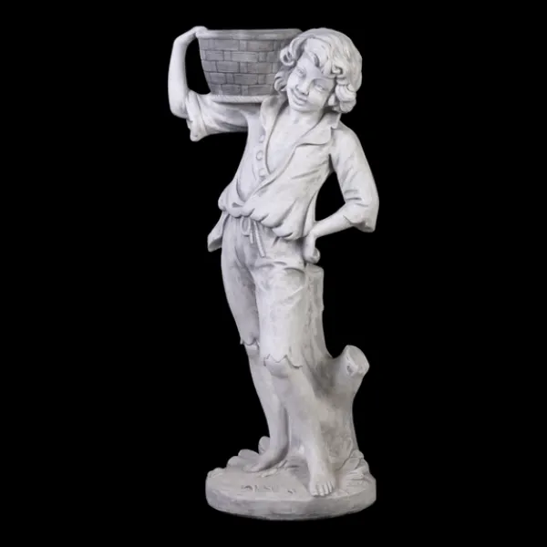 Gartendekoparadies Figures & Statues|Jardinières-Garçon comme pilier de fleur