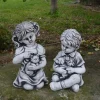 Gartendekoparadies Enfants & Anges-Garçon et fille avec des animaux