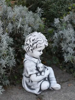 Gartendekoparadies Enfants & Anges-Garçon et fille avec des animaux