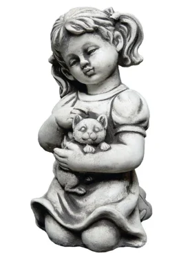 Gartendekoparadies Enfants & Anges-Garçon et fille avec des animaux