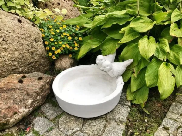 Gartendekoparadies Belle|Animaux-Grand abreuvoir avec deux oiseaux