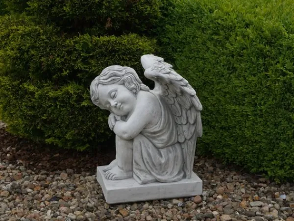 Gartendekoparadies Enfants & Anges-Grand ange sur une plaque de base