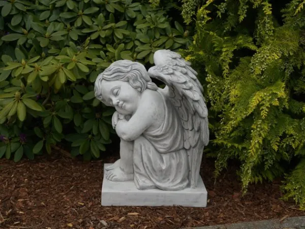 Gartendekoparadies Enfants & Anges-Grand ange sur une plaque de base