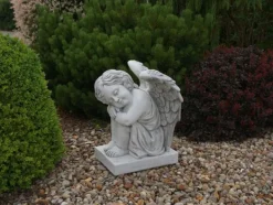 Gartendekoparadies Enfants & Anges-Grand ange sur une plaque de base