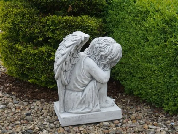 Gartendekoparadies Enfants & Anges-Grand ange sur une plaque de base