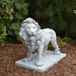 Gartendekoparadies Animaux-Grand lion : roi debout sur socle
