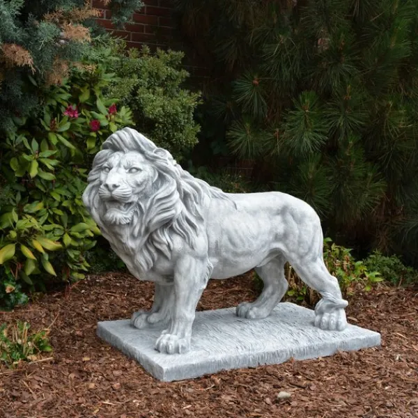 Gartendekoparadies Animaux-Grand lion : roi debout sur socle
