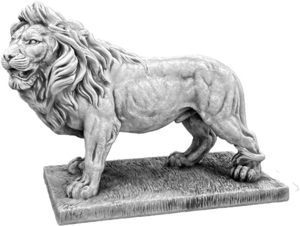 Gartendekoparadies Animaux-Grand lion : roi debout sur socle