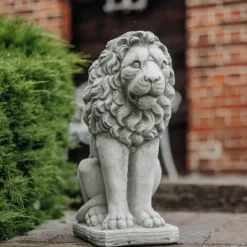 Gartendekoparadies Animaux-Grand lion face au milieu