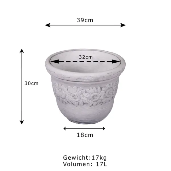 Gartendekoparadies Jardinières-Grand pot de fleurs avec motif tournesol