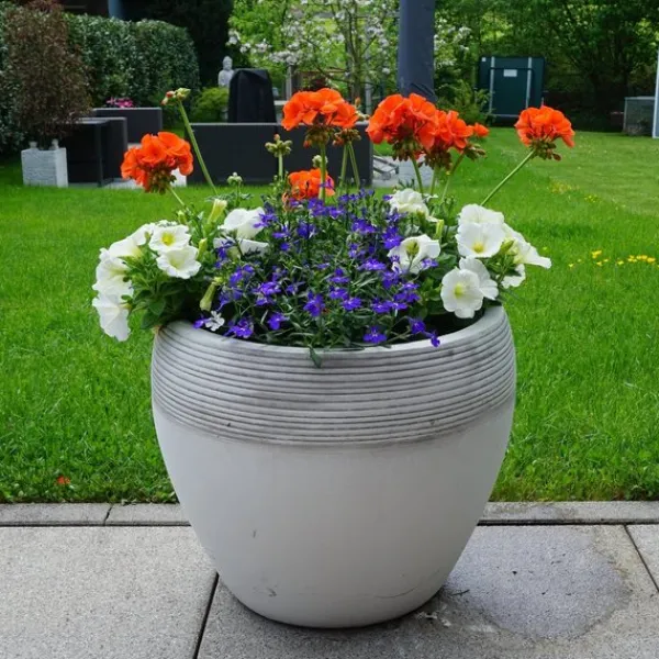 Gartendekoparadies Jardinières-Grand pot de fleurs avec relief