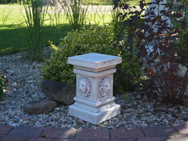 Gartendekoparadies Colonnes & Socles-Grand socle à tête de lion