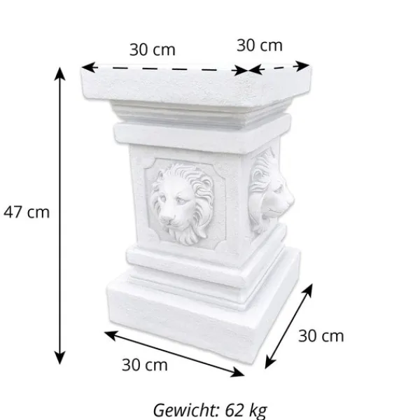 Gartendekoparadies Colonnes & Socles-Grand socle à tête de lion