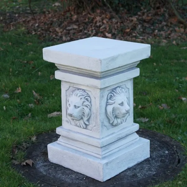 Gartendekoparadies Colonnes & Socles-Grand socle à tête de lion