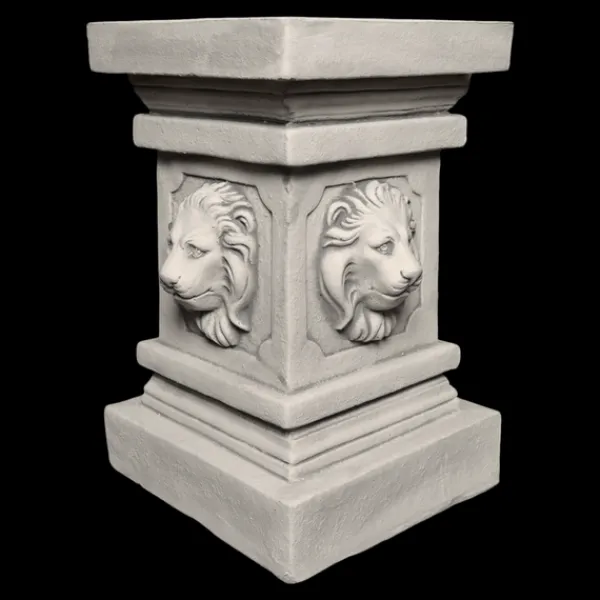 Gartendekoparadies Colonnes & Socles-Grand socle à tête de lion