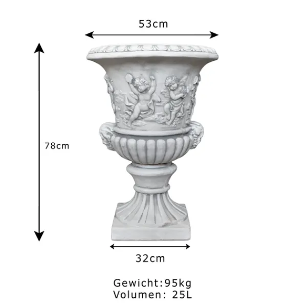 Gartendekoparadies Jardinières-Grand vase à plantes avec des anges