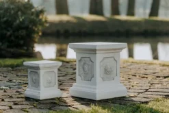 Gartendekoparadies Colonnes & Socles-Grande base à motif fleuri