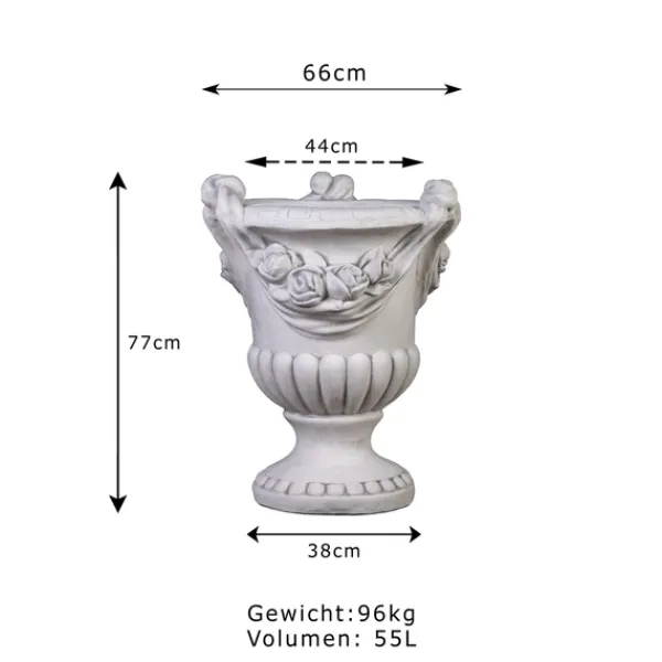 Gartendekoparadies Jardinières-Grande jardinière à motif de roses