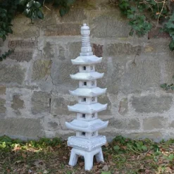 Gartendekoparadies Lanternes En Pierre-Grande pagode japonaise à cinq toits