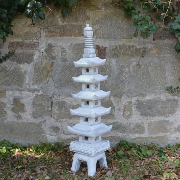 Gartendekoparadies Lanternes En Pierre-Grande pagode japonaise à cinq toits