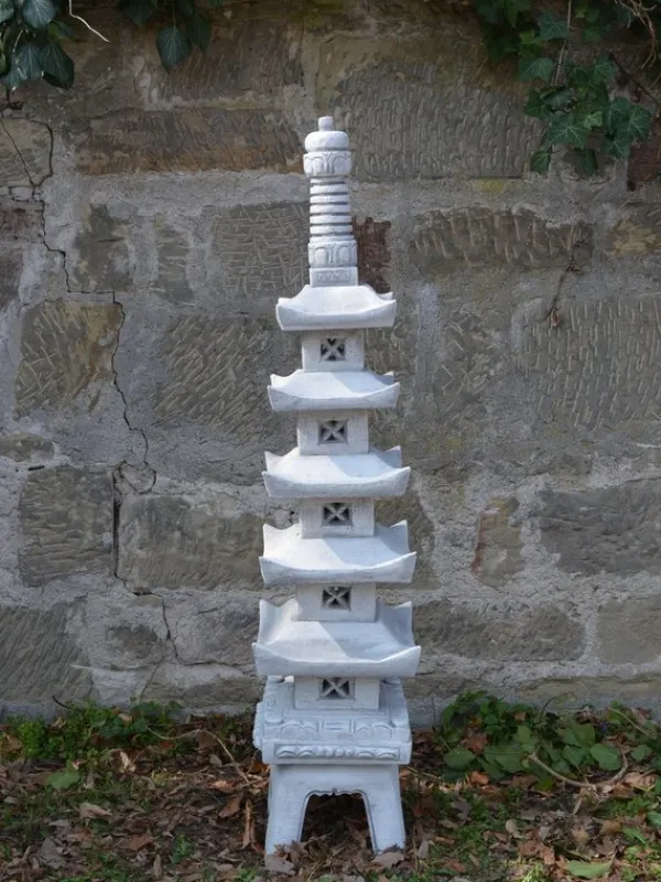Gartendekoparadies Lanternes En Pierre-Grande pagode japonaise à cinq toits