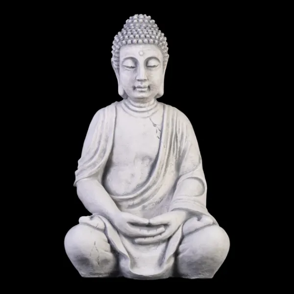 Gartendekoparadies Bouddhas-Grande statue de Bouddha en coloris gris