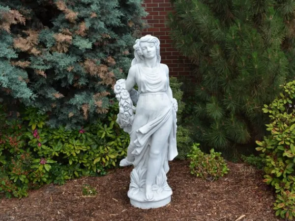 Gartendekoparadies Figures & Statues-Grande statue de femme à la couronne de fleurs