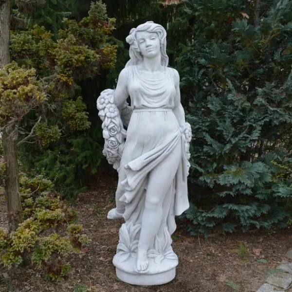 Gartendekoparadies Figures & Statues-Grande statue de femme à la couronne de fleurs
