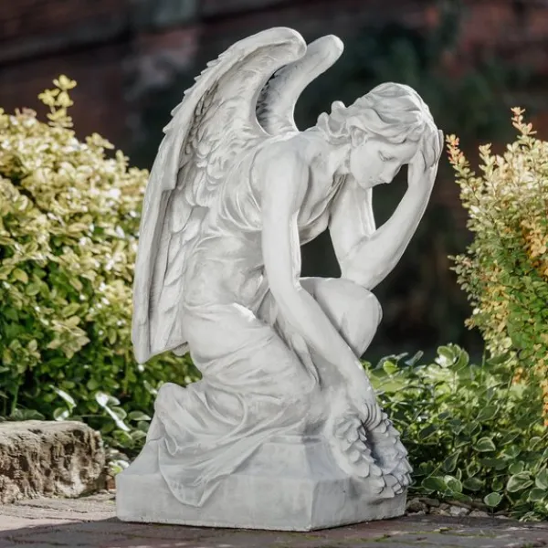 Gartendekoparadies Enfants & Anges-Grande statue d'ange sur socle