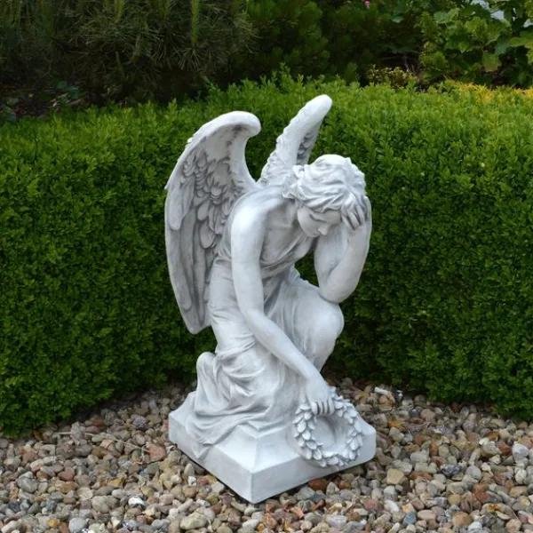 Gartendekoparadies Enfants & Anges-Grande statue d'ange sur socle