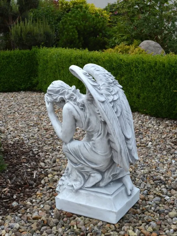 Gartendekoparadies Enfants & Anges-Grande statue d'ange sur socle