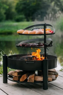 Gartendekoparadies Bols À Feu & Poêles De Jardin-Grille acier naturel 60cm avec poignée pour le foyer «BANDITO» et «MONTANA X»
