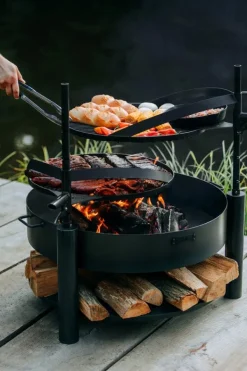 Gartendekoparadies Bols À Feu & Poêles De Jardin-Grille acier naturel 60cm avec poignée pour le foyer «BANDITO» et «MONTANA X»