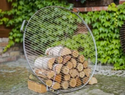 Gartendekoparadies Bols À Feu & Poêles De Jardin-Grille de cuisson en acier inox 60 cm avec 4 poignées à poser sur brasero