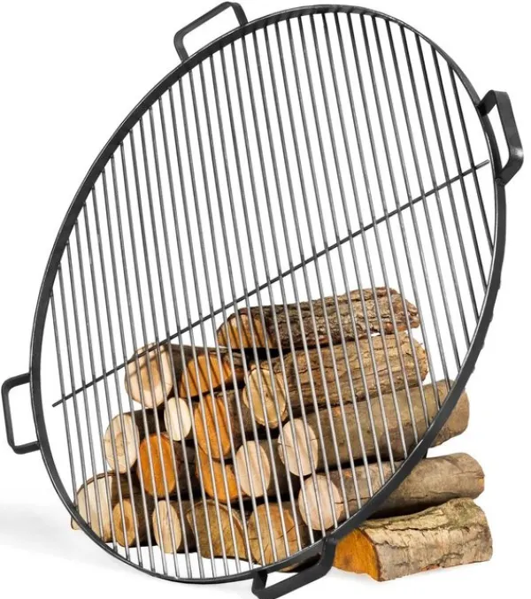 Gartendekoparadies Bols À Feu & Poêles De Jardin-Grille de cuisson en acier avec 4 poignées