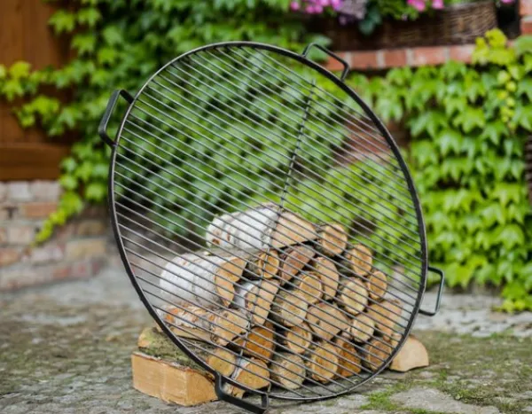 Gartendekoparadies Bols À Feu & Poêles De Jardin-Grille de cuisson en acier avec 4 poignées