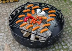 Gartendekoparadies Bols À Feu & Poêles De Jardin-Grille de cuisson en acier pour braséro