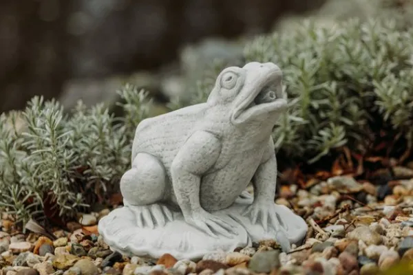Gartendekoparadies Animaux-Grosse grenouille avec cours d'eau