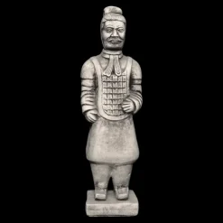 Gartendekoparadies Figures & Statues-Guerrier chinois en terre cuite de taille moyenne