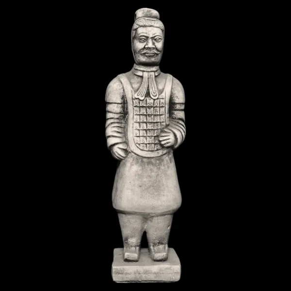 Gartendekoparadies Figures & Statues-Guerrier chinois en terre cuite de taille moyenne