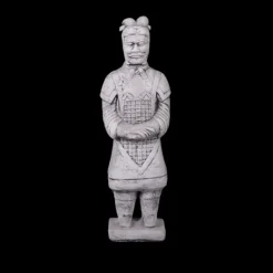 Gartendekoparadies Figures & Statues-Guerrier chinois en terre cuite de taille moyenne