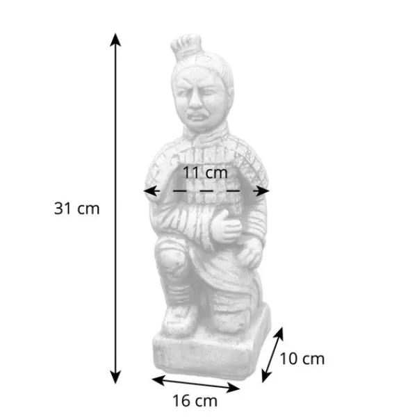 Gartendekoparadies Figures & Statues-Guerrier en terre cuite agenouillé