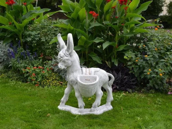 Gartendekoparadies Animaux-Immense âne avec paniers de plantes