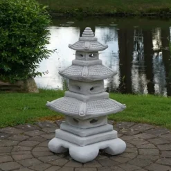 Gartendekoparadies Lanternes En Pierre-Immense pagode japonaise en pierre