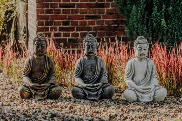 Gartendekoparadies Bouddhas-Immense statue de Bouddha dans des tons de bronze exclusifs