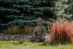 Gartendekoparadies Bouddhas-Immense statue de Bouddha dans des tons de bronze exclusifs