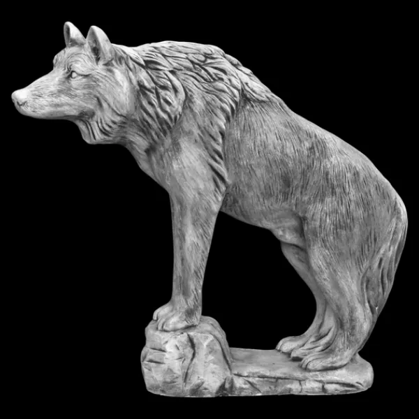 Gartendekoparadies Animaux-Imposante statue de loup