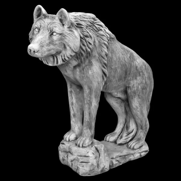 Gartendekoparadies Animaux-Imposante statue de loup