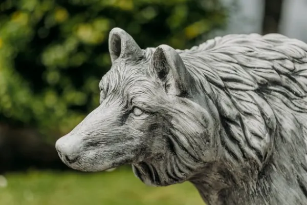 Gartendekoparadies Animaux-Imposante statue de loup