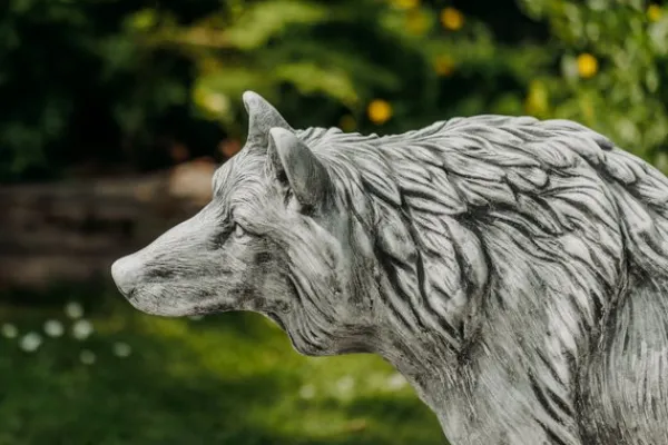 Gartendekoparadies Animaux-Imposante statue de loup